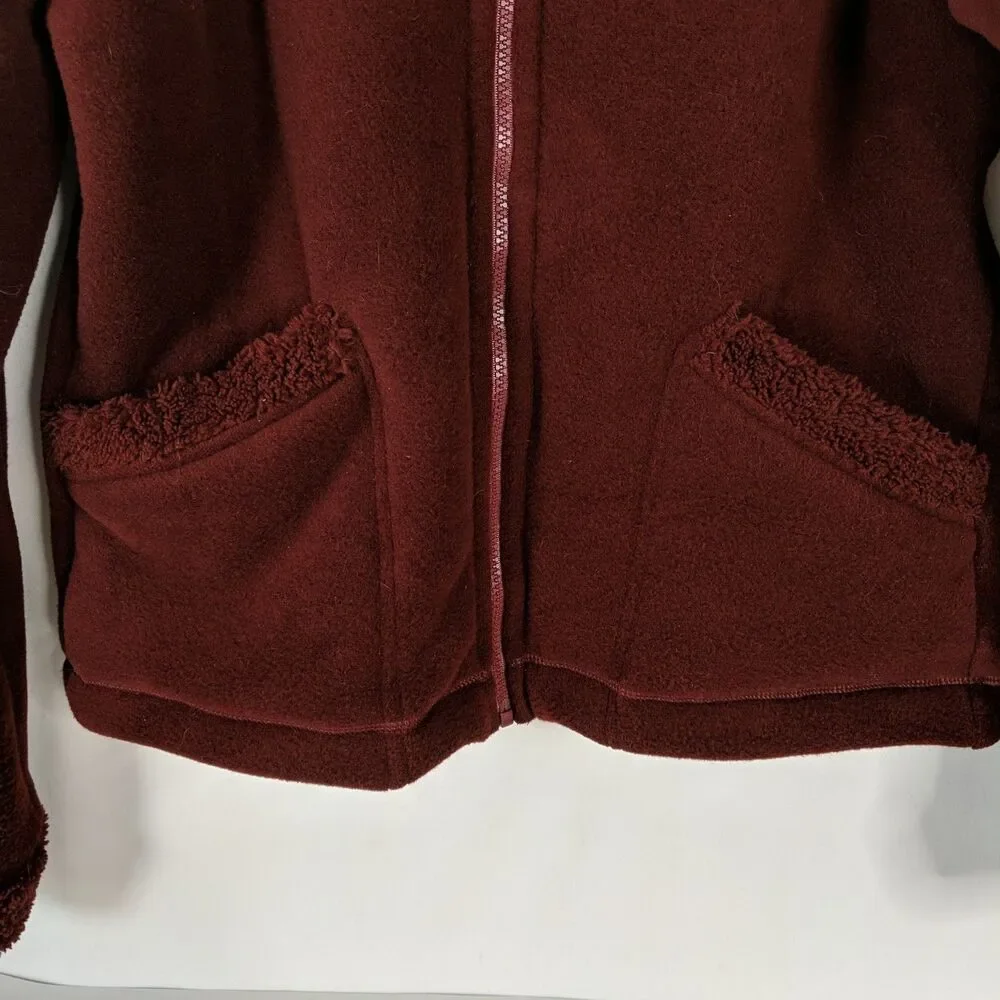 Patagonia Synchilla Women Red Full Zip Jacket Pockets Logo Size Large Fleece